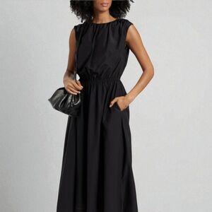 Loulou Studio Aphrodite Black Dress Women's Medium Cotton Silk